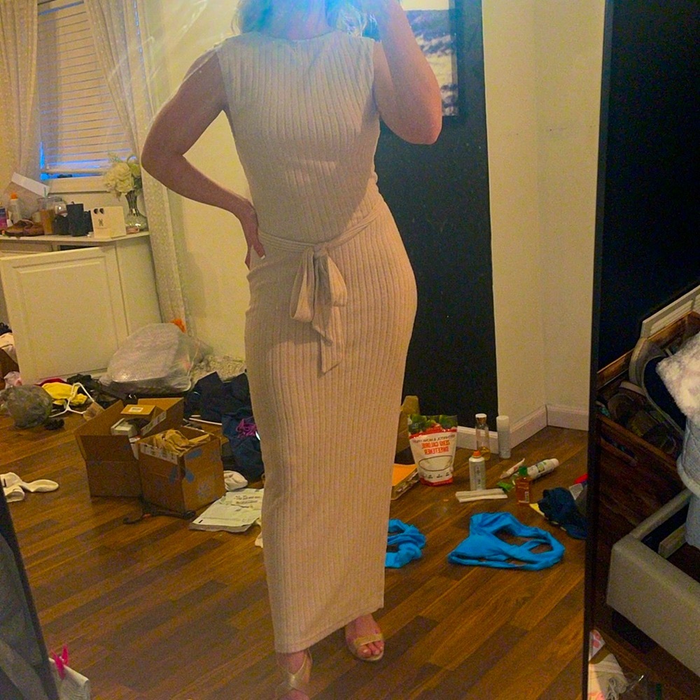 Knit maxi dress with slit  medium
